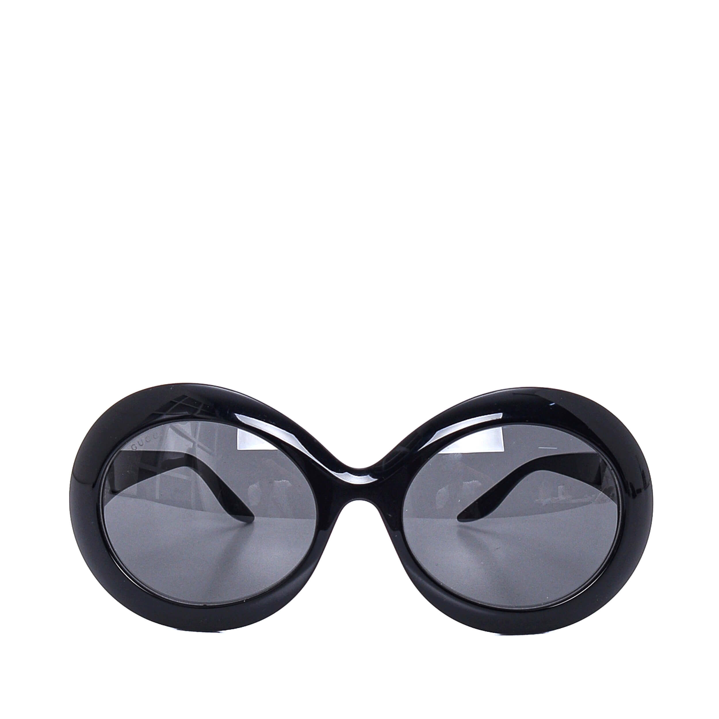 Gucci - Black Round Acetate Sunglasses